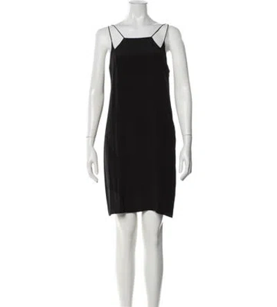 Pre-owned Tibi Square Neckline Mini Dress In Black