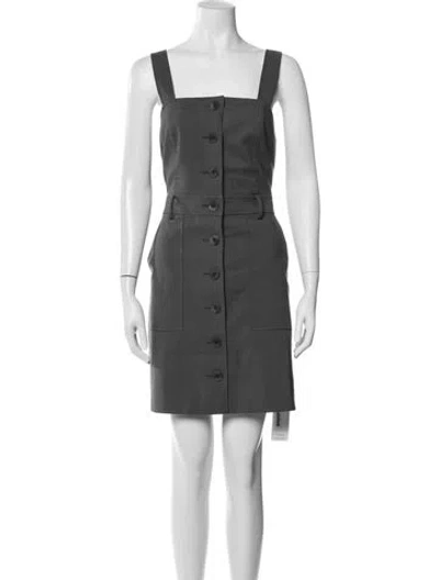 Pre-owned Tibi Square Neckline Mini Dress In Green
