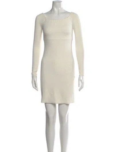 Pre-owned Tibi Square Neckline Mini Dress In Neutral