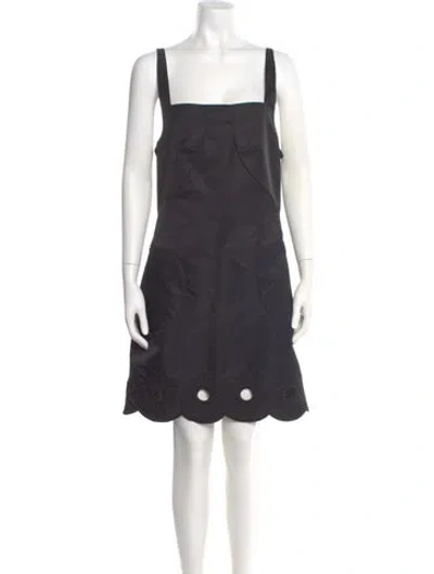 Pre-owned Tibi Square Neckline Mini Dress W/ Tags In Black