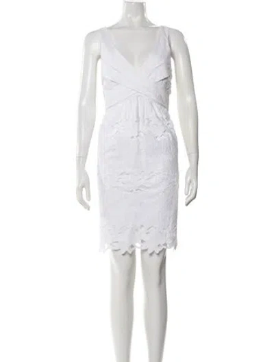 Pre-owned Tibi Square Neckline Mini Dress In White