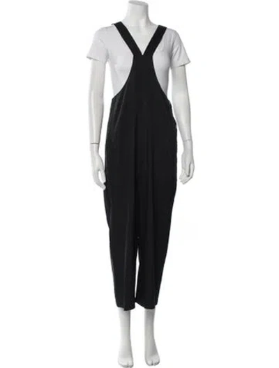 Pre-owned Tibi Square Neckline Overalls In Black