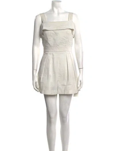 Pre-owned Tibi Square Neckline Romper In White