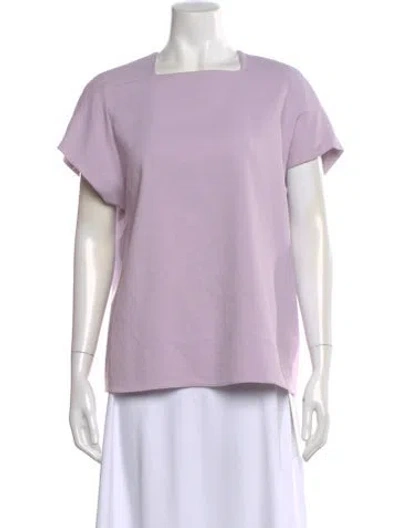 Pre-owned Tibi Square Neckline Short Sleeve Top In Purple