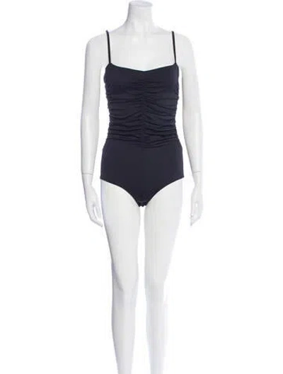 Pre-owned Tibi Square Neckline Sleeveless Bodysuit In Black