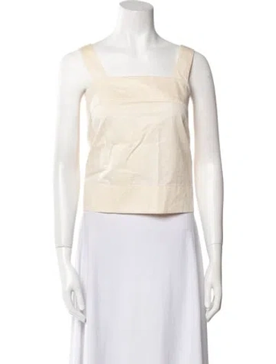 Pre-owned Tibi Square Neckline Sleeveless Crop Top In Neutral