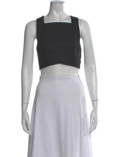 Pre-owned Tibi Square Neckline Sleeveless Crop Top W/ Tags In Black