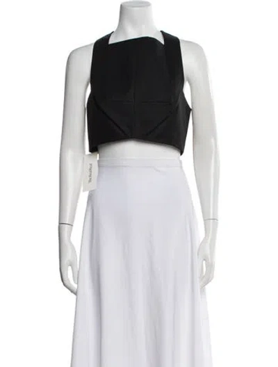 Pre-owned Tibi Square Neckline Sleeveless Crop Top W/ Tags In Black