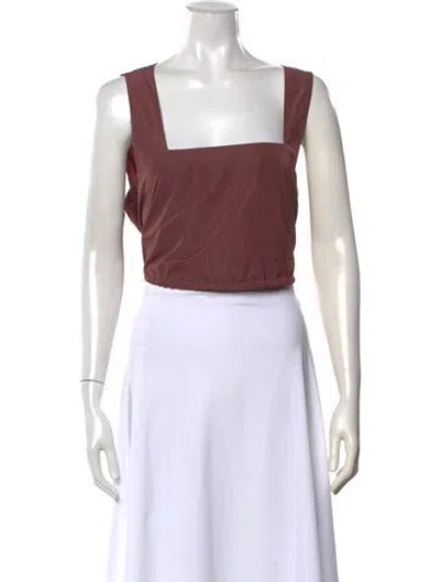 Pre-owned Tibi Square Neckline Sleeveless Crop Top W/ Tags In Brown