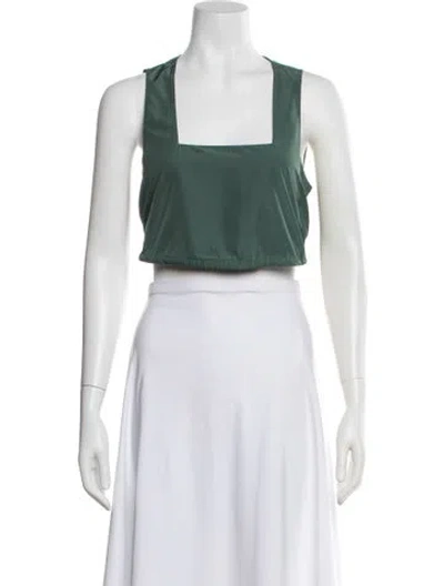 Pre-owned Tibi Square Neckline Sleeveless Crop Top W/ Tags In Green
