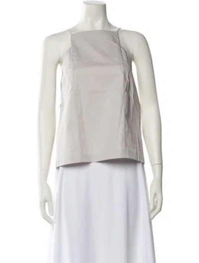 Pre-owned Tibi Square Neckline Sleeveless Crop Top In White