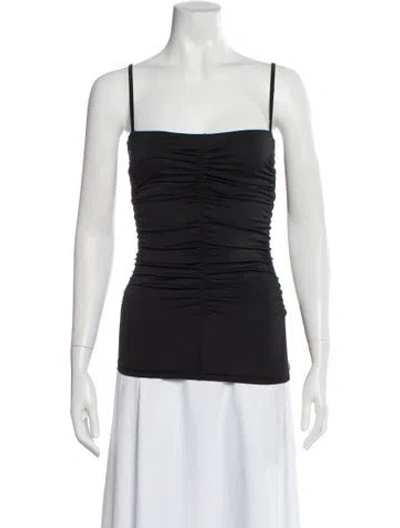 Pre-owned Tibi Square Neckline Sleeveless Top In Black