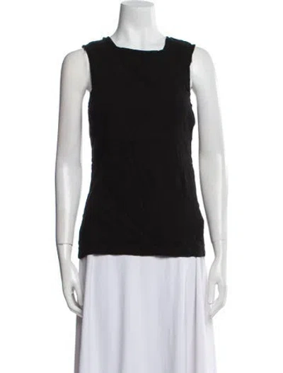 Pre-owned Tibi Square Neckline Sleeveless Top In Black