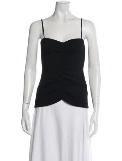 Pre-owned Tibi Square Neckline Sleeveless Top In Black