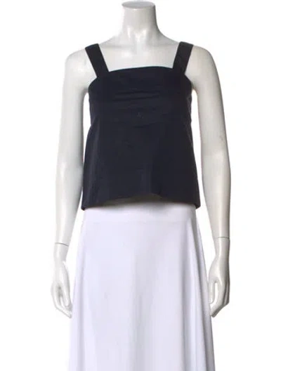 Pre-owned Tibi Square Neckline Sleeveless Top In Blue