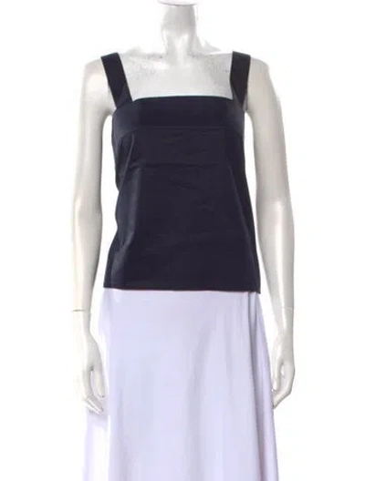 Pre-owned Tibi Square Neckline Sleeveless Top In Blue