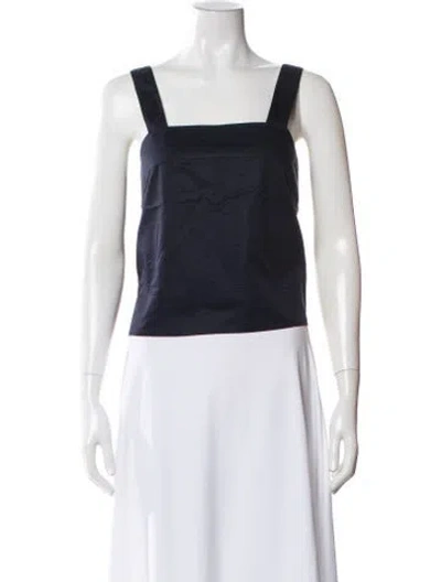 Pre-owned Tibi Square Neckline Sleeveless Top In Blue