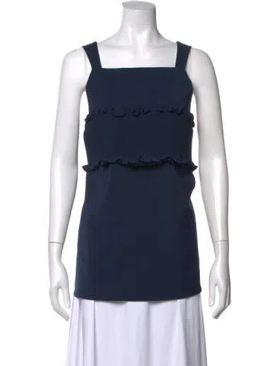 Pre-owned Tibi Square Neckline Sleeveless Top In Blue