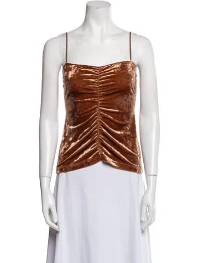 Pre-owned Tibi Square Neckline Sleeveless Top In Brown