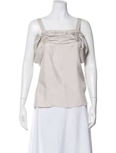 Pre-owned Tibi Square Neckline Sleeveless Top In Gray
