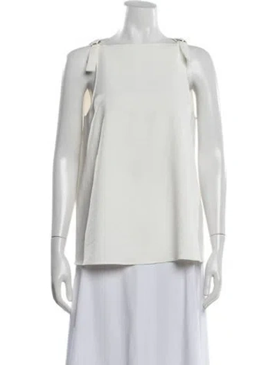 Pre-owned Tibi Square Neckline Sleeveless Top In Neutrals/white