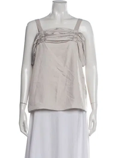 Pre-owned Tibi Square Neckline Sleeveless Top In Silver