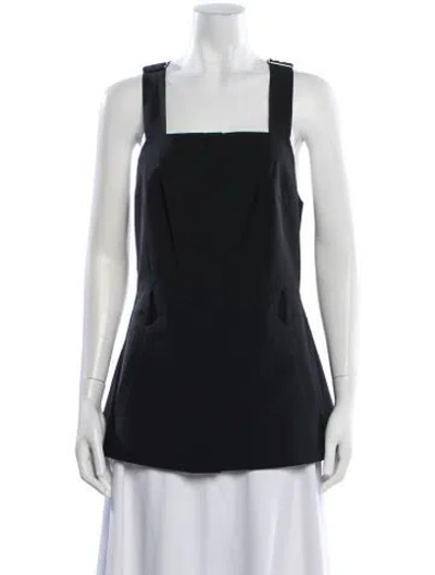 Pre-owned Tibi Square Neckline Sleeveless Top W/ Tags In Black