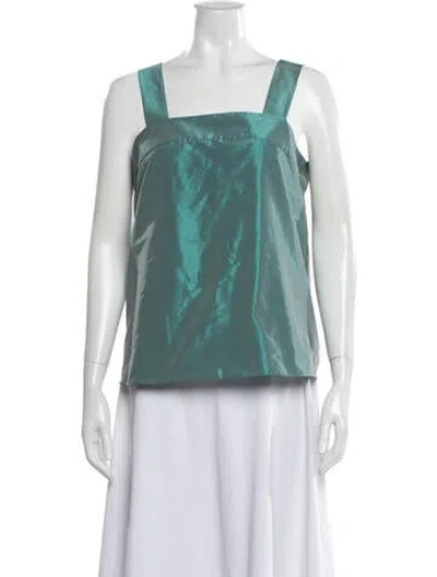 Pre-owned Tibi Square Neckline Sleeveless Top W/ Tags In Blue
