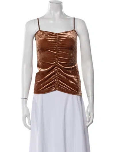 Pre-owned Tibi Square Neckline Sleeveless Top W/ Tags In Brown