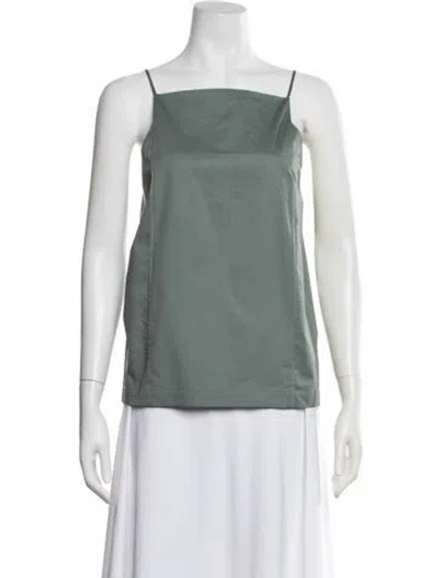Pre-owned Tibi Square Neckline Sleeveless Top W/ Tags In Green