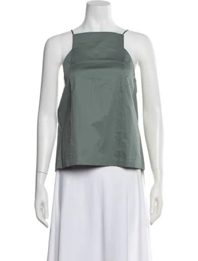 Pre-owned Tibi Square Neckline Sleeveless Top W/ Tags In Green