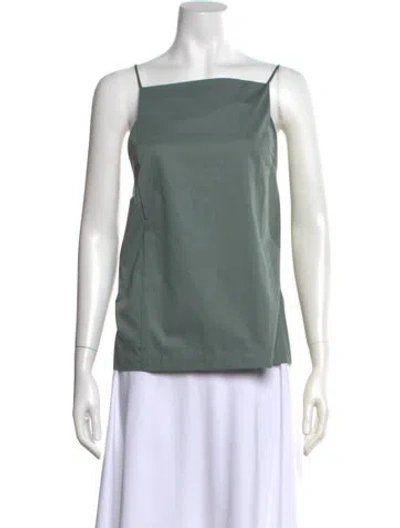 Pre-owned Tibi Square Neckline Sleeveless Top W/ Tags In Green
