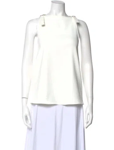 Pre-owned Tibi Square Neckline Sleeveless Top In White