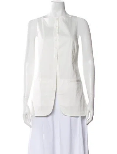 Pre-owned Tibi Square Neckline Sleeveless Top In White