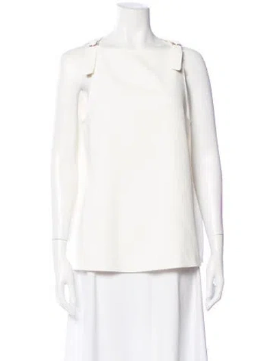 Pre-owned Tibi Square Neckline Sleeveless Top In White