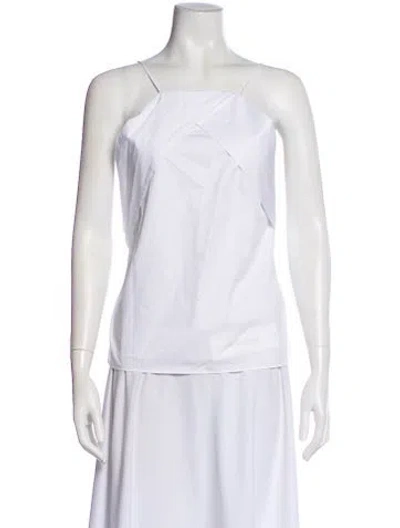 Pre-owned Tibi Square Neckline Sleeveless Top In White