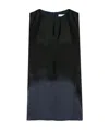 Tibi Patchwork Sleeveless Layered Blouse In Black