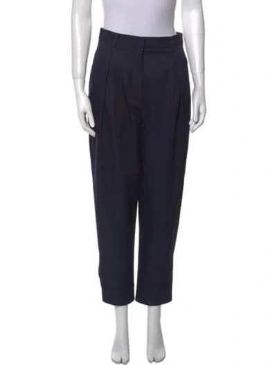 Pre-owned Tibi Straight Leg Pants In Blue
