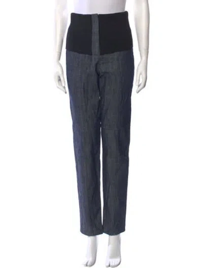 Pre-owned Tibi Straight Leg Pants In Blue
