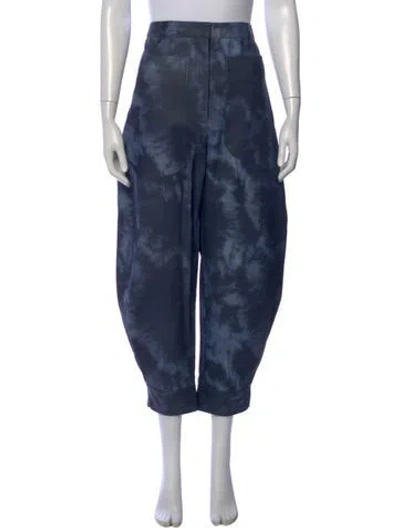 Pre-owned Tibi Straight Leg Pants In Blue