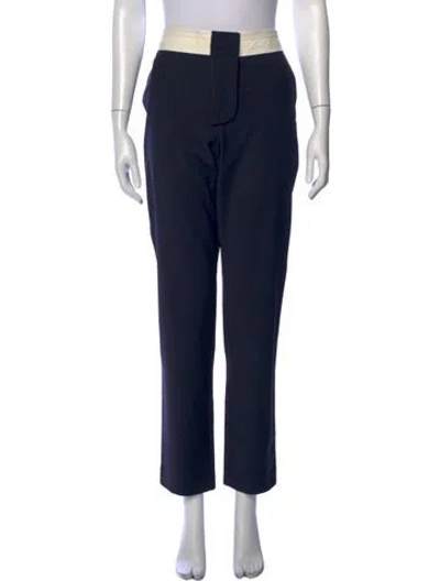 Pre-owned Tibi Straight Leg Pants In Blue