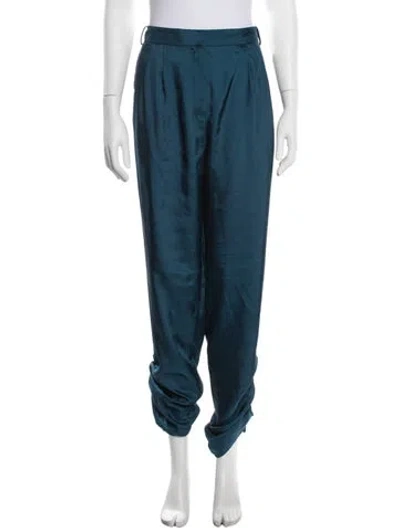 Pre-owned Tibi Straight Leg Pants In Blue