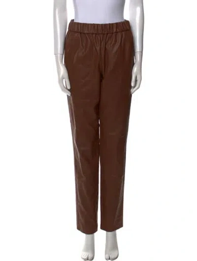 Pre-owned Tibi Straight Leg Pants In Brown