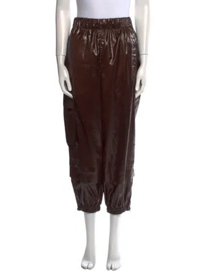Pre-owned Tibi Straight Leg Pants In Brown