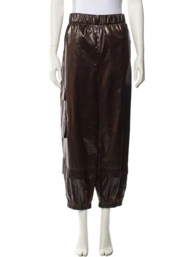 Pre-owned Tibi Straight Leg Pants In Brown