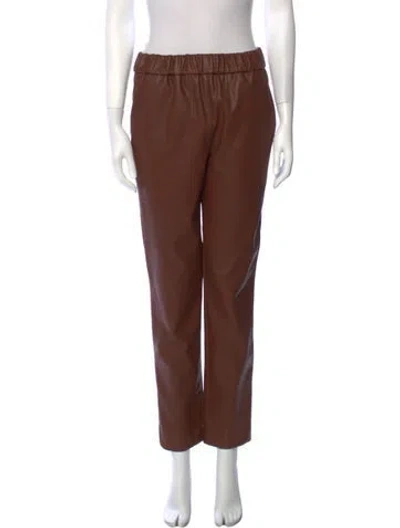 Pre-owned Tibi Straight Leg Pants In Brown