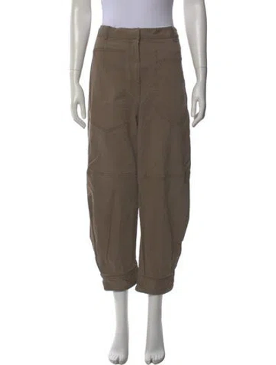 Pre-owned Tibi Straight Leg Pants In Brown