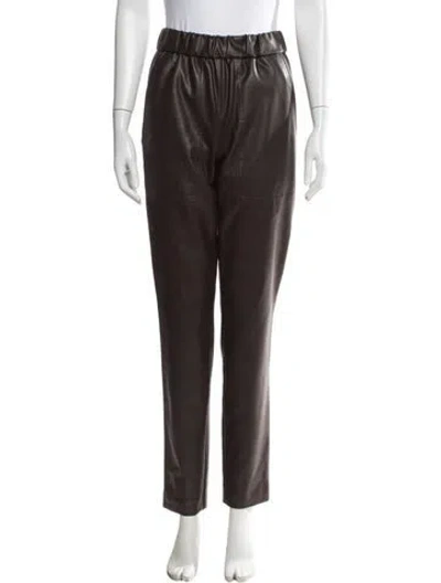 Pre-owned Tibi Straight Leg Pants In Brown