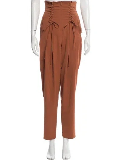 Pre-owned Tibi Straight Leg Pants In Brown/orange