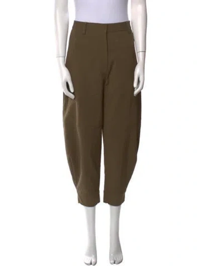 Pre-owned Tibi Straight Leg Pants In Green